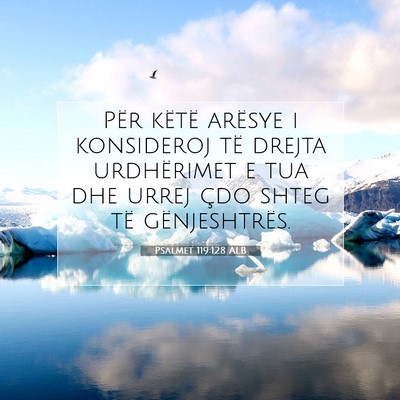 Picture 07 - Psalmet 119:128 ALB - Për këtë arësye i konsideroj të drejta - Bible Verse Picture