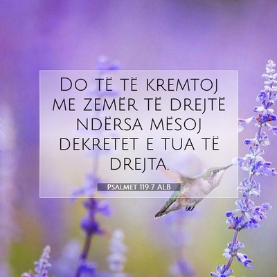 Picture 07 - Psalmet 119:7 ALB - Do të të kremtoj me zemër të drejtë ndërsa - Bible Verse Picture