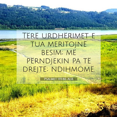 Picture 07 - Psalmet 119:86 ALB - Tërë urdhërimet e tua meritojnë besim; më - Bible Verse Picture