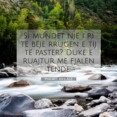 Picture 07 - Psalmet 119:9 ALB - Si mundet një i ri të bëjë rrugën e tij të - Bible Verse Picture