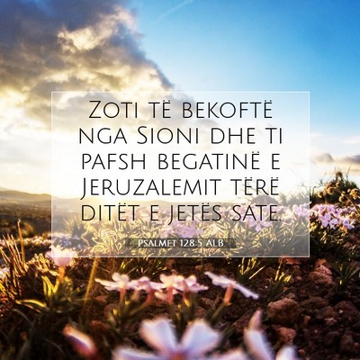 Picture 07 - Psalmet 128:5 ALB - Zoti të bekoftë nga Sioni dhe ti pafsh - Bible Verse Picture