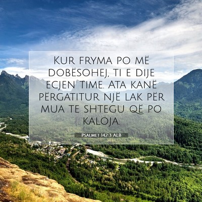 Picture 07 - Psalmet 142:3 ALB - Kur fryma po më dobësohej, ti e dije ecjen - Bible Verse Picture