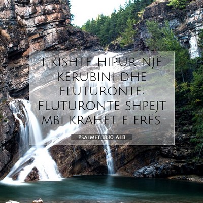 Picture 07 - Psalmet 18:10 ALB - i kishte hipur një kerubini dhe fluturonte; - Bible Verse Picture