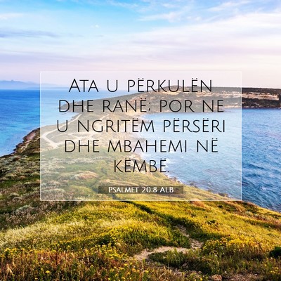 Picture 07 - Psalmet 20:8 ALB - Ata u përkulën dhe ranë; por ne u ngritëm - Bible Verse Picture