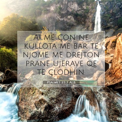 Picture 07 - Psalmet 23:2 ALB - Ai më çon në kullota me bar të njomë, më - Bible Verse Picture