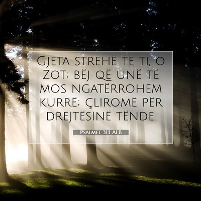Picture 07 - Psalmet 31:1 ALB - Gjeta strehë te ti, o Zot; bëj që unë të mos - Bible Verse Picture