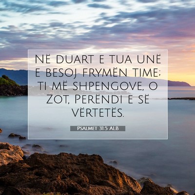 Picture 07 - Psalmet 31:5 ALB - Në duart e tua unë e besoj frymën time; ti më - Bible Verse Picture