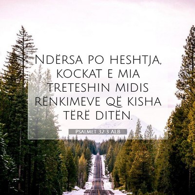Picture 07 - Psalmet 32:3 ALB - Ndërsa po heshtja, kockat e mia treteshin midis - Bible Verse Picture