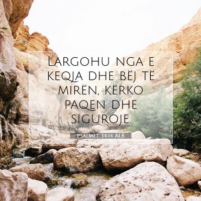 Picture 07 - Psalmet 34:14 ALB - Largohu nga e keqja dhe bëj të mirën, kërko - Bible Verse Picture