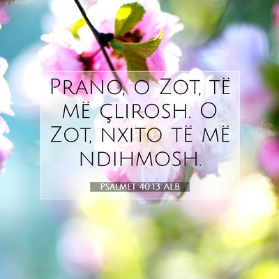 Picture 07 - Psalmet 40:13 ALB - Prano, o Zot, të më çlirosh. O Zot, nxito të - Bible Verse Picture