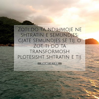 Picture 07 - Psalmet 41:3 ALB - Zoti do ta ndihmojë në shtratin e sëmundjes; - Bible Verse Picture