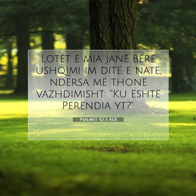 Picture 07 - Psalmet 42:3 ALB - Lotët e mia janë bërë ushqimi im ditë e - Bible Verse Picture