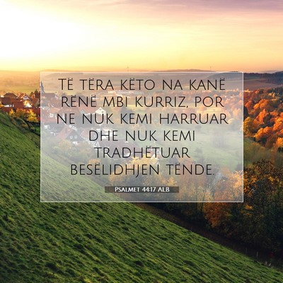 Picture 07 - Psalmet 44:17 ALB - Të tëra këto na kanë rënë mbi kurriz, por - Bible Verse Picture
