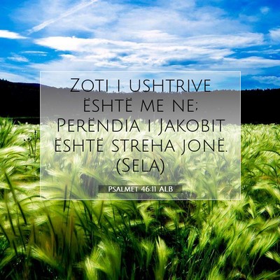 Picture 07 - Psalmet 46:11 ALB - Zoti i ushtrive është me ne; Perëndia i - Bible Verse Picture