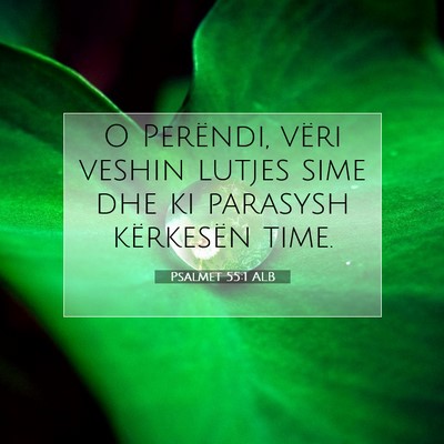 Picture 07 - Psalmet 55:1 ALB - O Perëndi, vëri veshin lutjes sime dhe ki - Bible Verse Picture