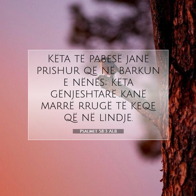 Picture 07 - Psalmet 58:3 ALB - Këta të pabesë janë prishur që në barkun e - Bible Verse Picture