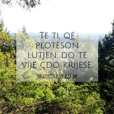 Picture 07 - Psalmet 65:2 ALB - Te ti, që plotëson lutjen, do të vijë çdo - Bible Verse Picture