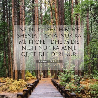 Picture 07 - Psalmet 74:9 ALB - Ne nuk i shohim më shenjat tona; nuk ka më - Bible Verse Picture