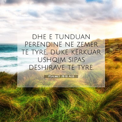 Picture 07 - Psalmet 78:18 ALB - dhe e tunduan Perëndinë në zemër të tyre, - Bible Verse Picture