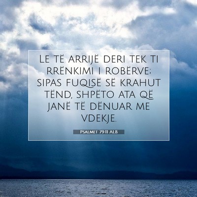 Picture 07 - Psalmet 79:11 ALB - Le të arrijë deri tek ti rrënkimi i robërve; - Bible Verse Picture