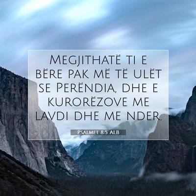 Picture 07 - Psalmet 8:5 ALB - Megjithatë ti e bëre pak më të ulët se - Bible Verse Picture