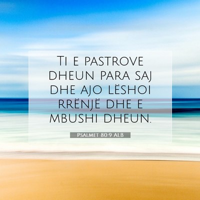 Picture 07 - Psalmet 80:9 ALB - Ti e pastrove dheun para saj dhe ajo lëshoi - Bible Verse Picture