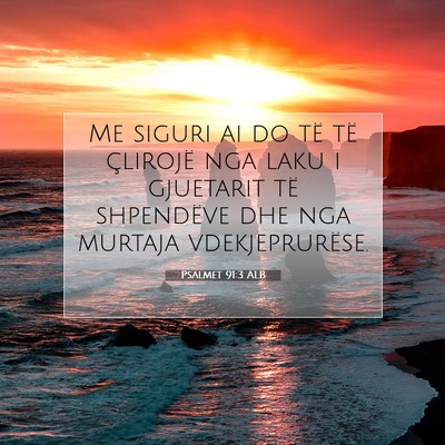 Picture 07 - Psalmet 91:3 ALB - Me siguri ai do të të çlirojë nga laku i - Bible Verse Picture