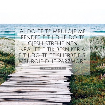 Picture 07 - Psalmet 91:4 ALB - Ai do të të mbulojë me pendët e tij dhe do - Bible Verse Picture
