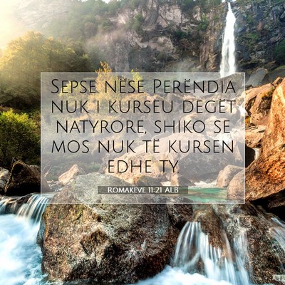 Picture 07 - Romakëve 11:21 ALB - Sepse nëse Perëndia nuk i kurseu degët - Bible Verse Picture