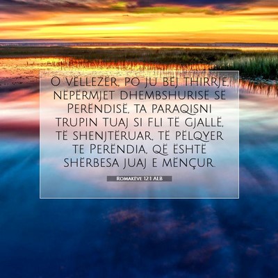 Picture 07 - Romakëve 12:1 ALB - O vëllezër, po ju bëj thirrje, nëpërmjet - Bible Verse Picture