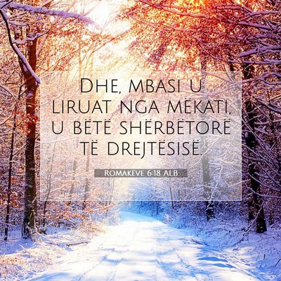 Picture 07 - Romakëve 6:18 ALB - Dhe, mbasi u liruat nga mëkati, u bëtë - Bible Verse Picture