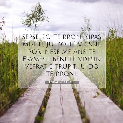 Picture 07 - Romakëve 8:13 ALB - sepse, po të rroni sipas mishit, ju do të - Bible Verse Picture