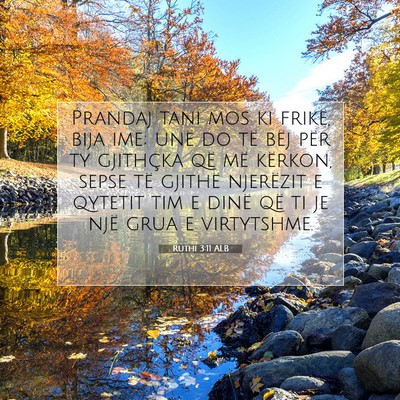 Picture 07 - Ruthi 3:11 ALB - Prandaj tani mos ki frikë, bija ime; unë do të - Bible Verse Picture
