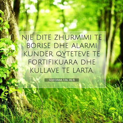 Picture 07 - Sofonia 1:16 ALB - një ditë zhurmimi të borisë dhe alarmi - Bible Verse Picture