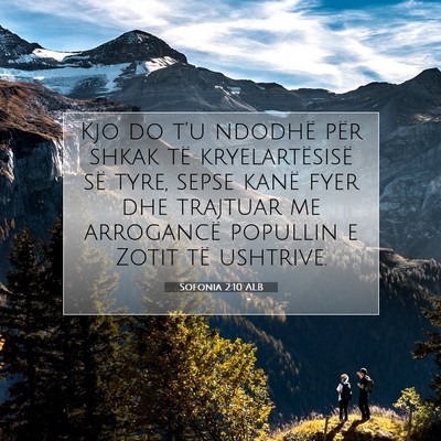 Picture 07 - Sofonia 2:10 ALB - Kjo do t’u ndodhë për shkak të - Bible Verse Picture