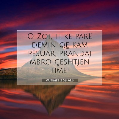 Picture 07 - Vajtimet 3:59 ALB - O Zot, ti ke parë dëmin që kam pësuar, - Bible Verse Picture