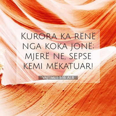Picture 07 - Vajtimet 5:16 ALB - Kurora ka rënë nga koka jonë; mjerë ne, sepse - Bible Verse Picture