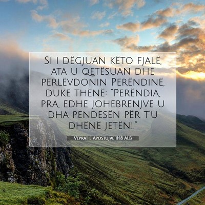 Picture 07 - Veprat e Apostujve 11:18 ALB - Si i dëgjuan këto fjalë, ata u qetësuan dhe - Bible Verse Picture