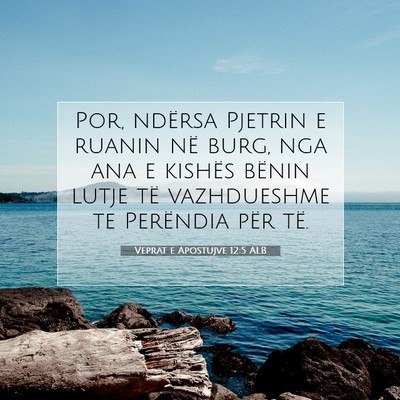 Picture 07 - Veprat e Apostujve 12:5 ALB - Por, ndërsa Pjetrin e ruanin në burg, nga ana e - Bible Verse Picture