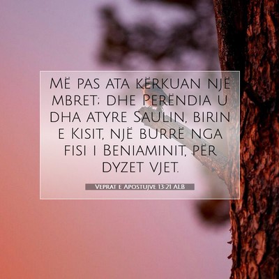 Picture 07 - Veprat e Apostujve 13:21 ALB - Më pas ata kërkuan një mbret; dhe Perëndia u - Bible Verse Picture