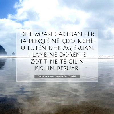 Picture 07 - Veprat e Apostujve 14:23 ALB - Dhe mbasi caktuan për ta pleqtë në çdo - Bible Verse Picture