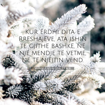 Picture 07 - Veprat e Apostujve 2:1 ALB - Kur erdhi dita e Rrëshajëve, ata ishin të - Bible Verse Picture
