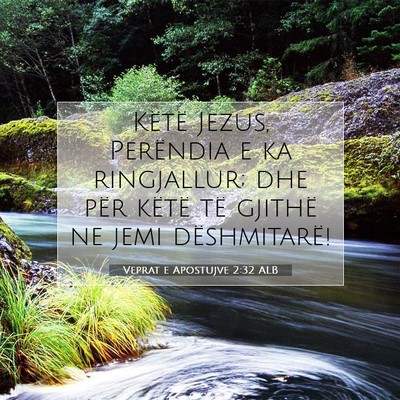 Picture 07 - Veprat e Apostujve 2:32 ALB - Këtë Jezus, Perëndia e ka ringjallur; dhe për - Bible Verse Picture