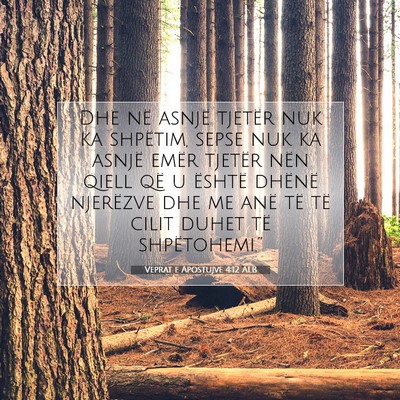 Picture 07 - Veprat e Apostujve 4:12 ALB - Dhe në asnjë tjetër nuk ka shpëtim, sepse nuk - Bible Verse Picture