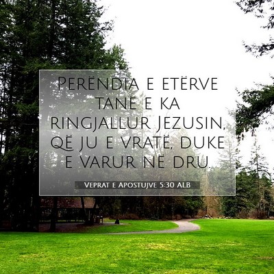 Picture 07 - Veprat e Apostujve 5:30 ALB - Perëndia e etërve tanë e ka ringjallur - Bible Verse Picture