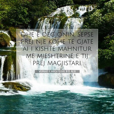 Picture 07 - Veprat e Apostujve 8:11 ALB - Dhe e dëgjonin, sepse prej një kohe të gjatë - Bible Verse Picture