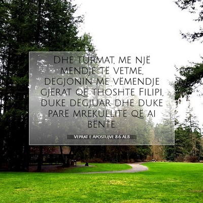 Picture 07 - Veprat e Apostujve 8:6 ALB - Dhe turmat, me një mendje të vetme, dëgjonin - Bible Verse Picture