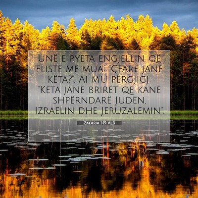 Picture 07 - Zakaria 1:19 ALB - Unë e pyeta engjëllin që fliste me mua: - Bible Verse Picture
