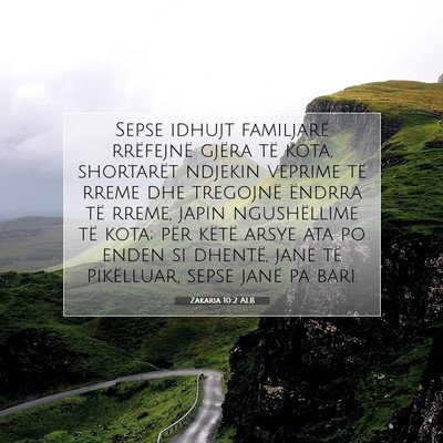 Picture 07 - Zakaria 10:2 ALB - Sepse idhujt familjarë rrëfejnë gjëra të - Bible Verse Picture