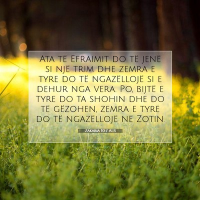 Picture 07 - Zakaria 10:7 ALB - Ata të Efraimit do të jenë si një trim dhe - Bible Verse Picture